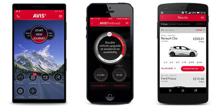 iPhone, Android and Blackberry Avis mobile website